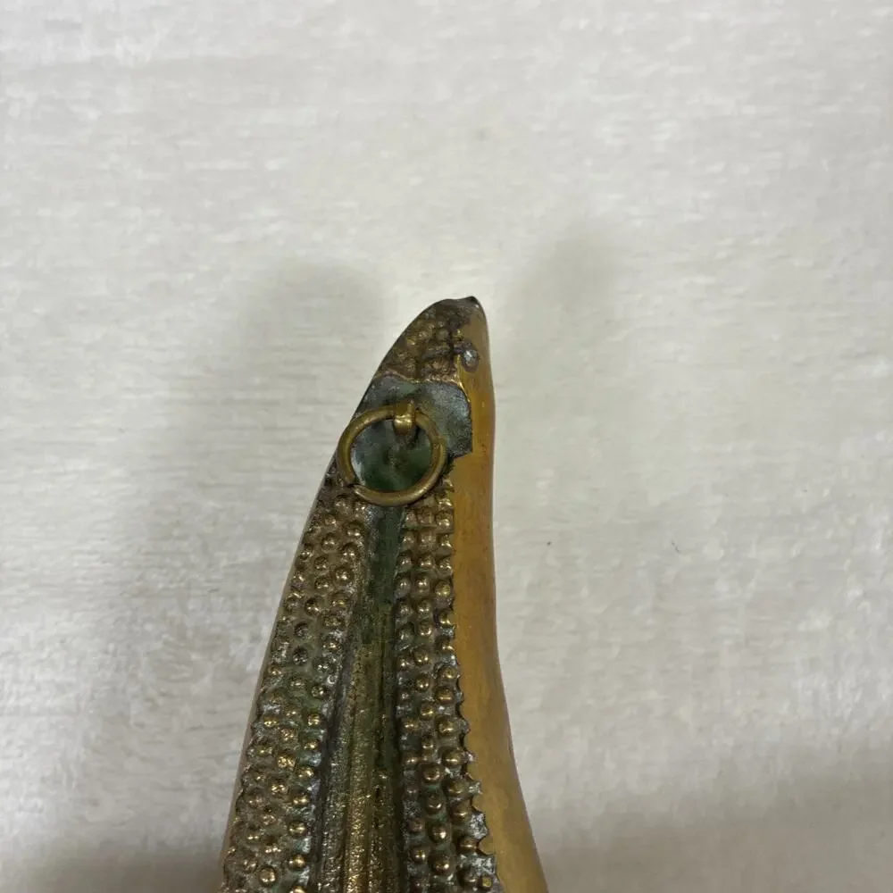 Vintage Brass Starfish & Nautilus Wall Hanging Nautical Sea Beach Decor Heavy